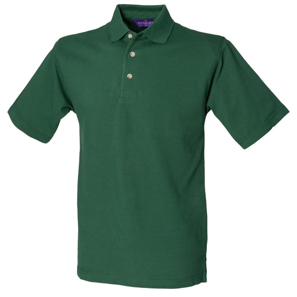 Henbury Klassisk ensfarvet poloshirt med opstående krave til mænd