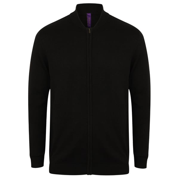 Henbury Unisex Adults Knitted Bomber Jacket