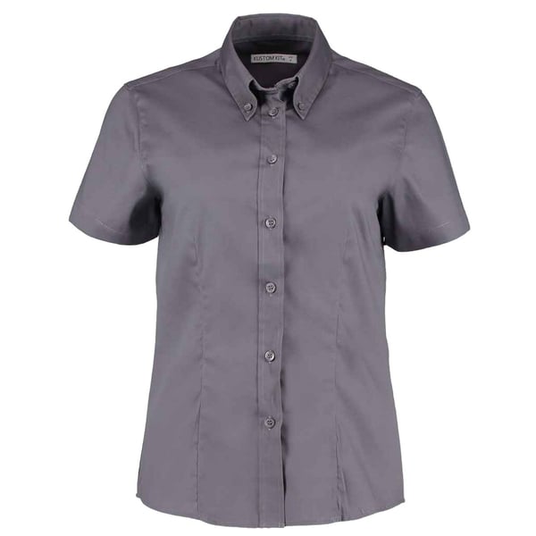 Kustom Kit Kvinder/damer Corporate Oxford kortærmet bluse med korte ærmer