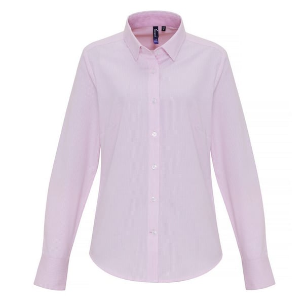 Premier Womens/Ladies Cotton Rich Oxford Stripe Blouse