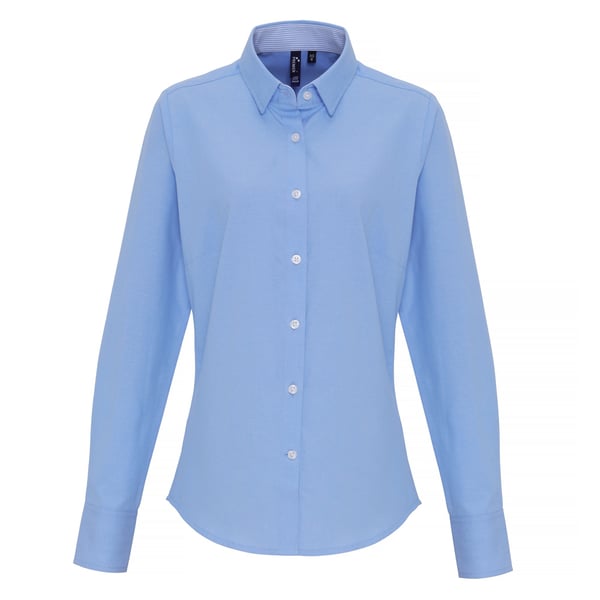 Premier Womens/Ladies Cotton Rich Oxford Stripe Blouse