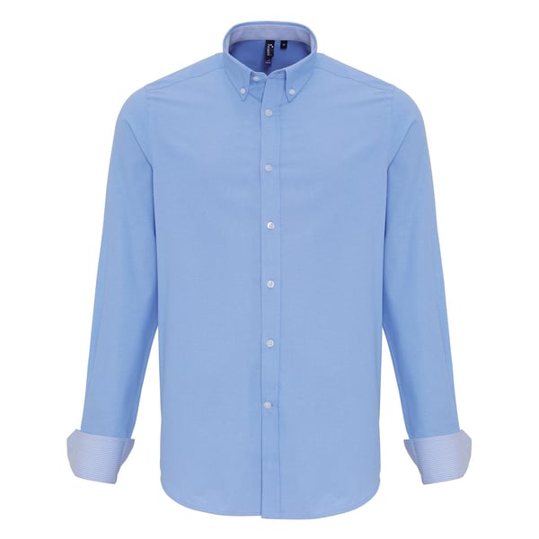 Premier Mens Cotton Rich Oxford Stripe Shirt