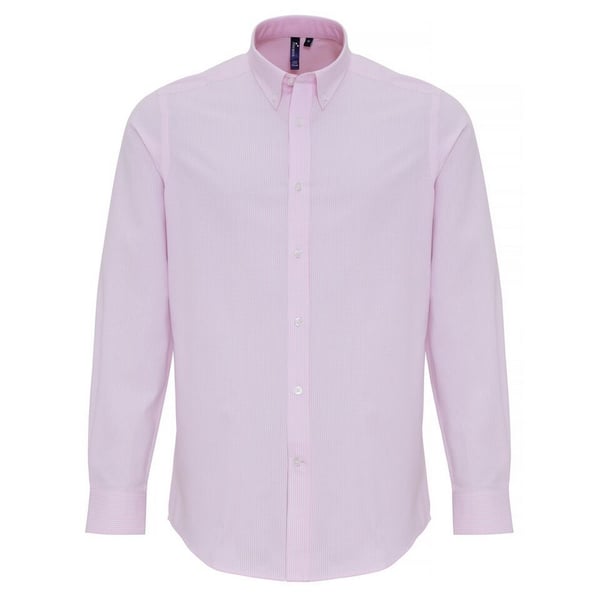 Premier Mens Cotton Rich Oxford Stripe Shirt
