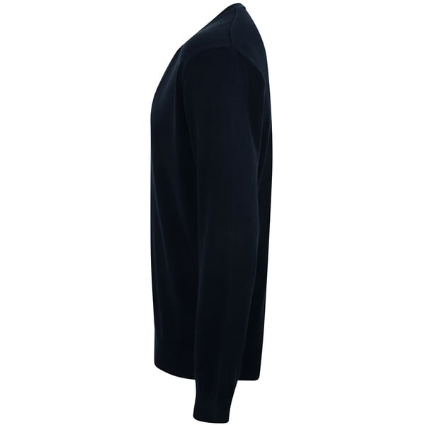 Henbury Mens V Neck Button Fine Knit Cardigan
