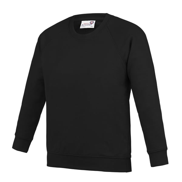AWDis Academy Childrens/Kids Crew Neck Raglan School Sweatshirt (Pack of 2)