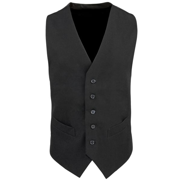 Premier Mens Lined Polyester Waistcoat / Catering / Bar Wear (Pack of 2) Premier Mens Lined Polyester Waistcoat / Catering / Bar Wear (Pack of 2)