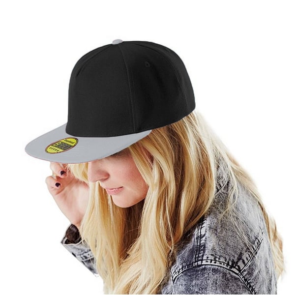 Beechfield Unisex Original Flat Peak Snapback Cap (pakke med 2)