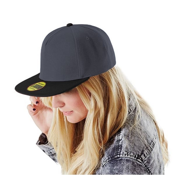 Beechfield Unisex Original Flat Peak Snapback Cap (pakke med 2)