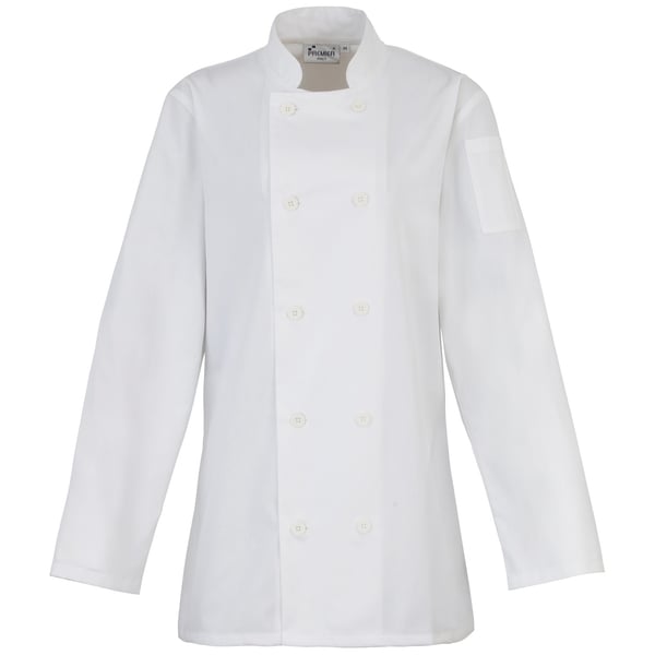 Premier Womens/Ladies Long Sleeve Chefs Jacket / Chefswear (Pack of 2) Premier Womens/Ladies Long Sleeve Chefs Jacket / Chefswear (Pack of 2)