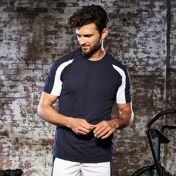 Just Cool Mens Contrast Cool Sports Plain T-Shirt