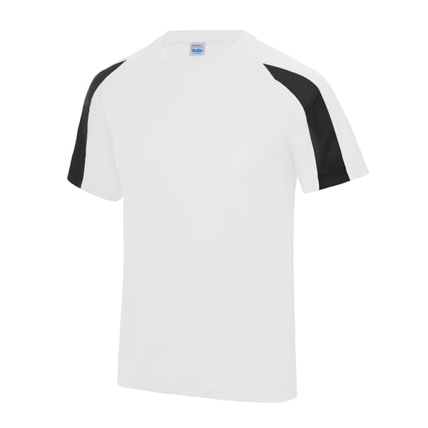Just Cool Mens Contrast Cool Sports Plain T-Shirt