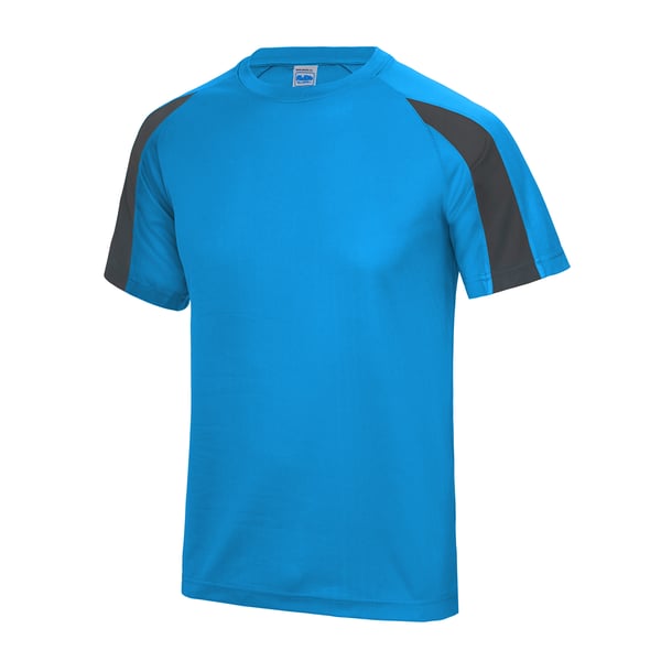 Just Cool Mens Contrast Cool Sports Plain T-Shirt