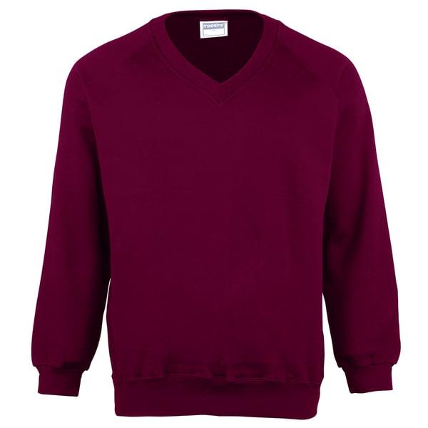 Maddins Childrens Unisex Coloursure V-Neck Sweatshirt / Schoolwear (Pack of 2)