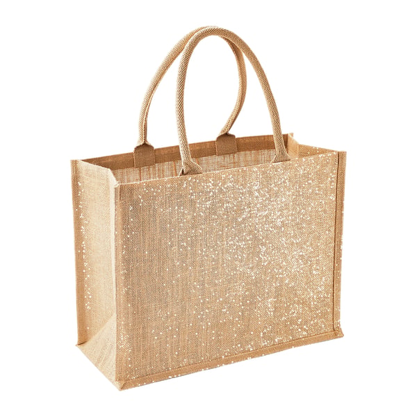 Westford Mill Metallic Shimmer Jute Shopper/Tote Bag (Pack of 2)
