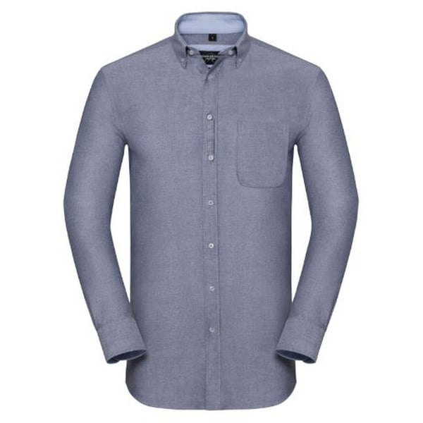 Russell Collection Mens Long Sleeve Tailored Oxford shirt