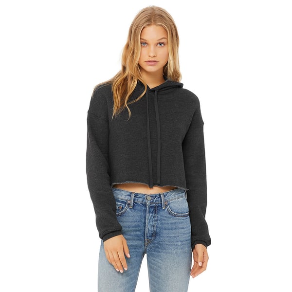 Bella + Canvas Kvinder/damer med kort fleece-hættetrøje