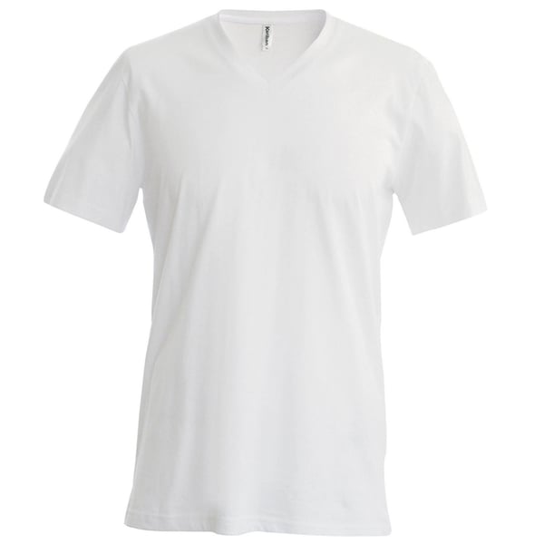 Kariban Miesten lyhythihainen V-kaula-aukko Slim Fit T-paita