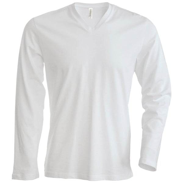 Kariban Herr Slim Fit Långärmad V-ringad T-shirt
