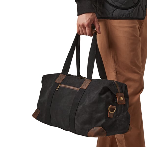 Quadra Heritage Leather Accented Waxed Canvas Holdall