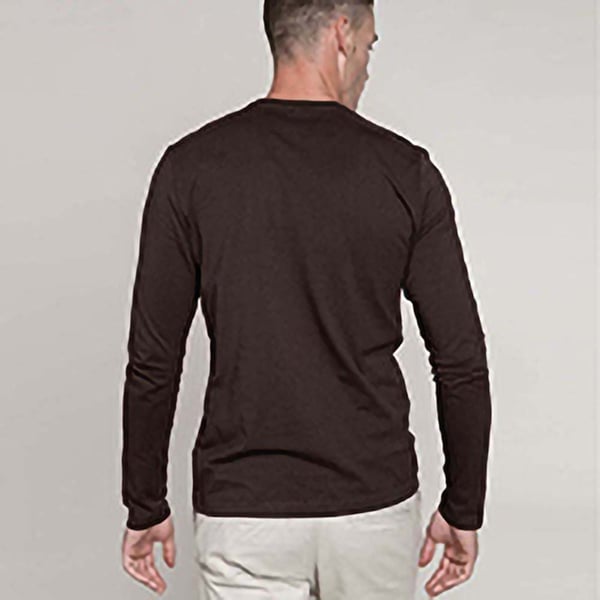 Kariban Mens Slim Fit Long Sleeve Crew Neck T-Shirt