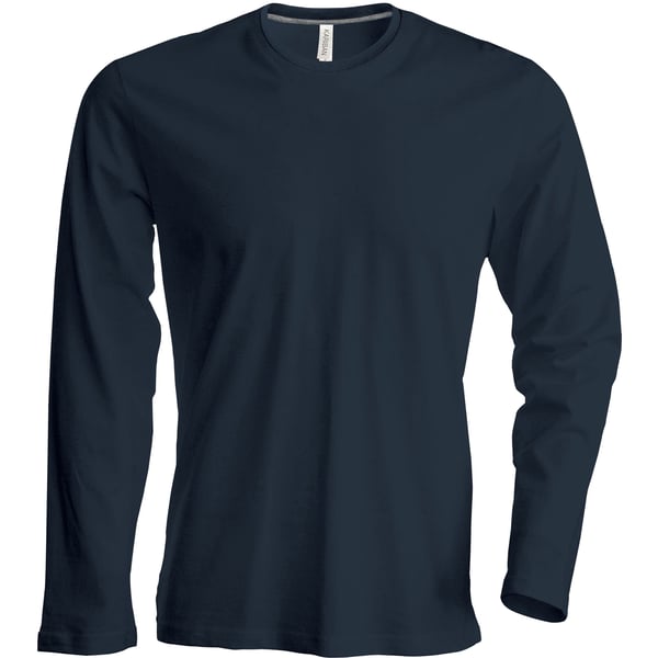 Kariban Mens Slim Fit Long Sleeve Crew Neck T-Shirt