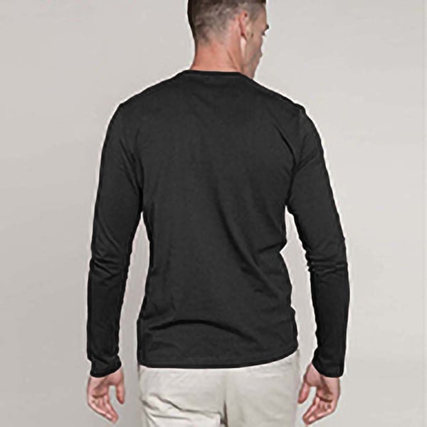 Kariban Mens Slim Fit Long Sleeve Crew Neck T-Shirt