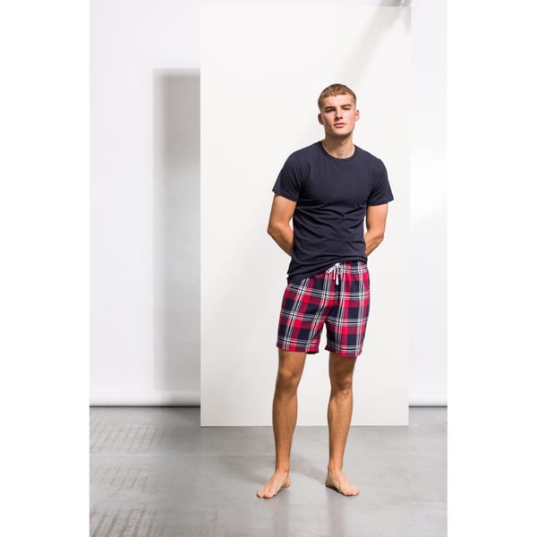 Skinni Fit Mens Tartan Lounge Shorts