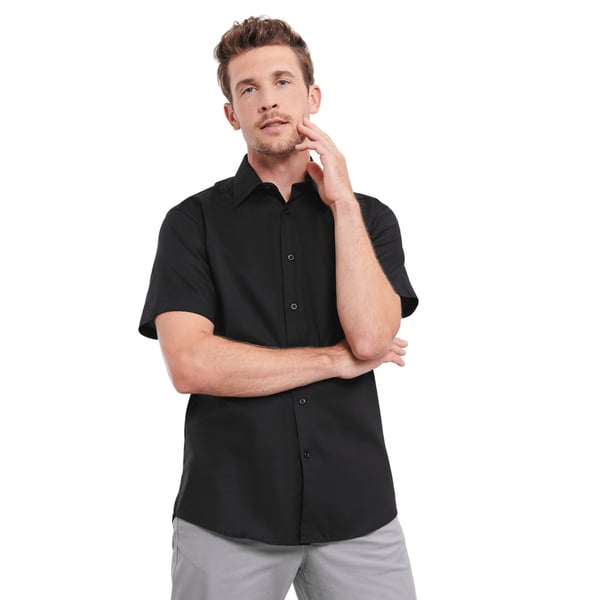 Russell Collection Mens Oxford Easy-Care Tailored Shirt