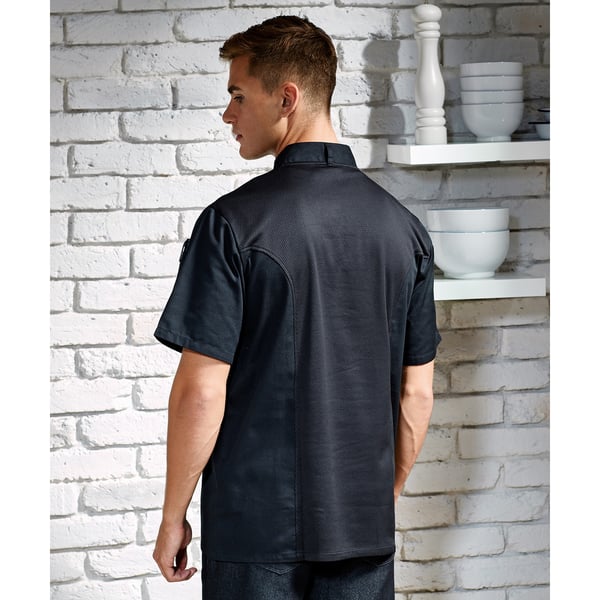 Premier Mens Coolchecker Short-Sleeved Chef Jacket