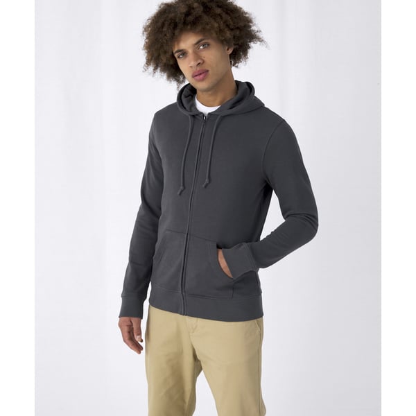 B&C Mens Organic Zipped Hoodie