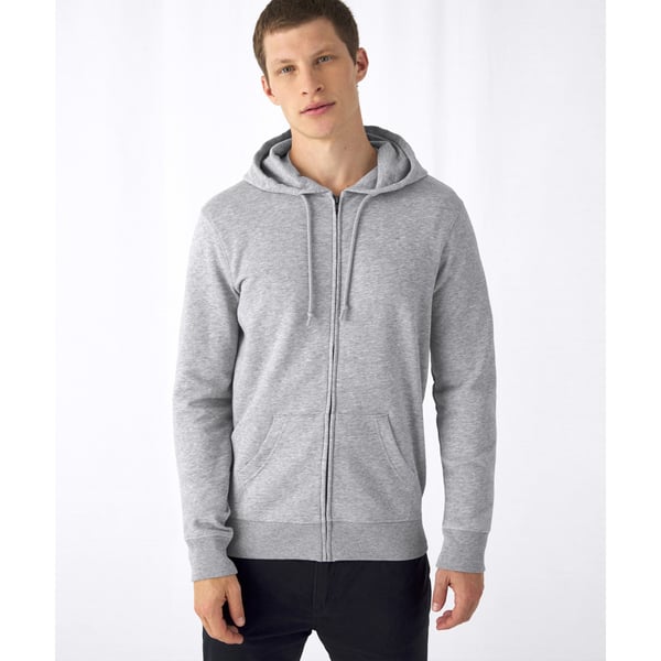 B&C Mens Organic Zipped Hoodie