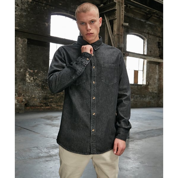 Build Your Brand Denim skjorte til mænd