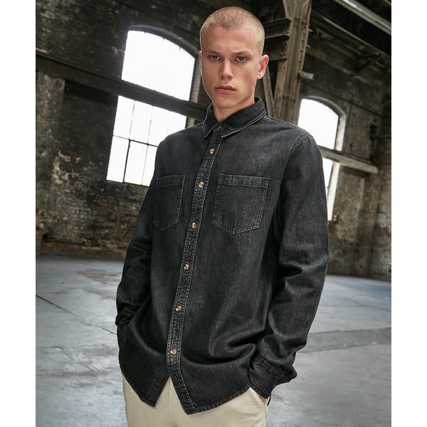 Build Your Brand Denim skjorte til mænd