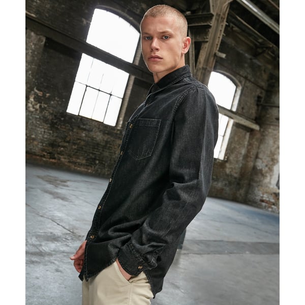 Build Your Brand Denim skjorte til mænd