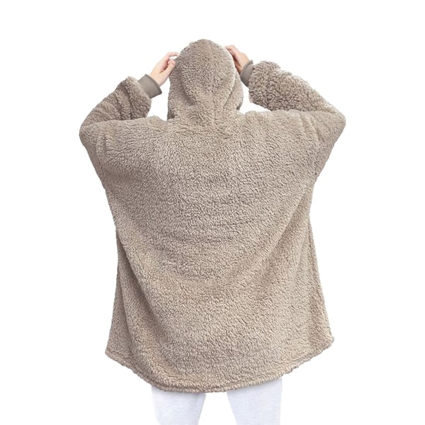 Ribbon Unisex Adult Teddy Fleece Oversized Hoodie