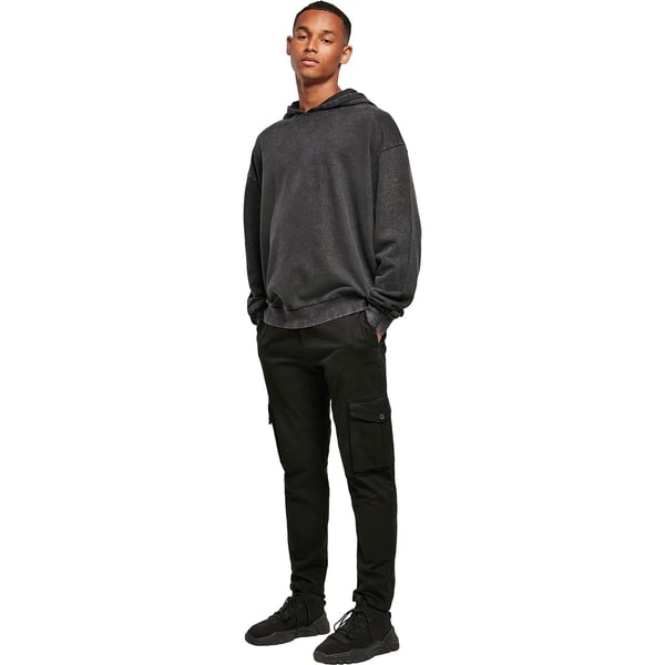 Build Your Brand Mens Acid Wash Oversized Hoodie