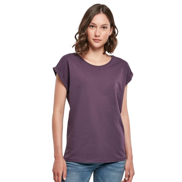 Build Your Brand Womens/Ladies Extended Shoulder T-Shirt