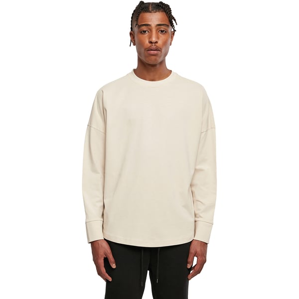 Build Your Brand Mens Cut-On Oversized Long-Sleeved T-Shirt