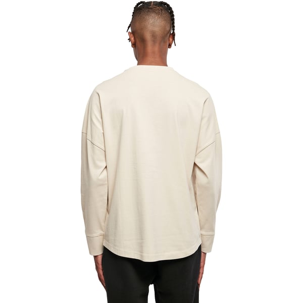 Build Your Brand Mens Cut-On Oversized Long-Sleeved T-Shirt