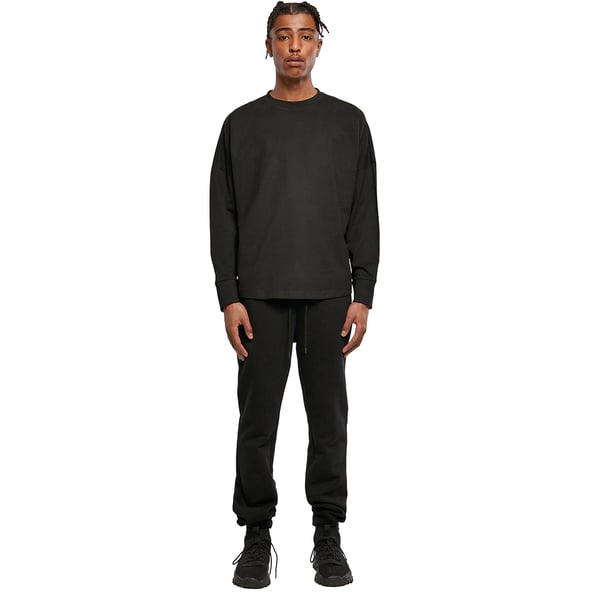 Build Your Brand Mens Cut-On Oversized Long-Sleeved T-Shirt