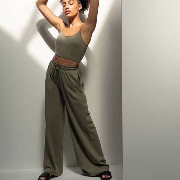 Skinni Fit Womens/Ladies Sustainable Wide Leg Jogging Bottoms