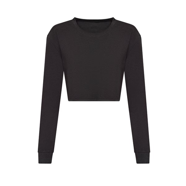 Awdis Womens/Ladies Heather Cropped Long-Sleeved T-Shirt