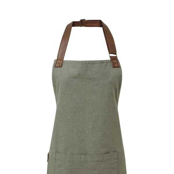 Premier Unisex Adult Annex Oxford Faux Leather Bibbed Full Apron