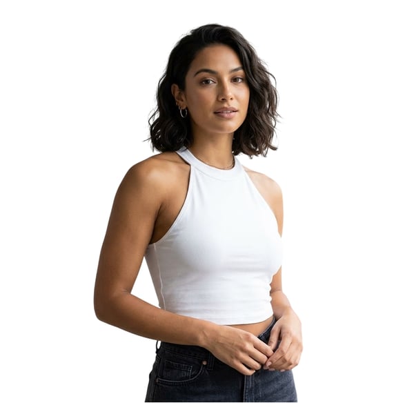 Build Your Brand Womens/Ladies Turtle Neck Short Tank Top