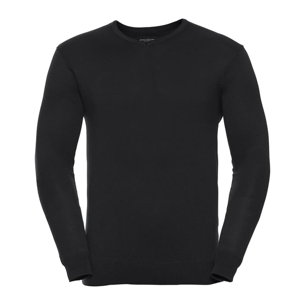 Russell Collection Mens Knitted V Neck Sweatshirt
