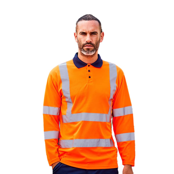 PRORTX Mens High-Vis Long-Sleeved Polo Shirt