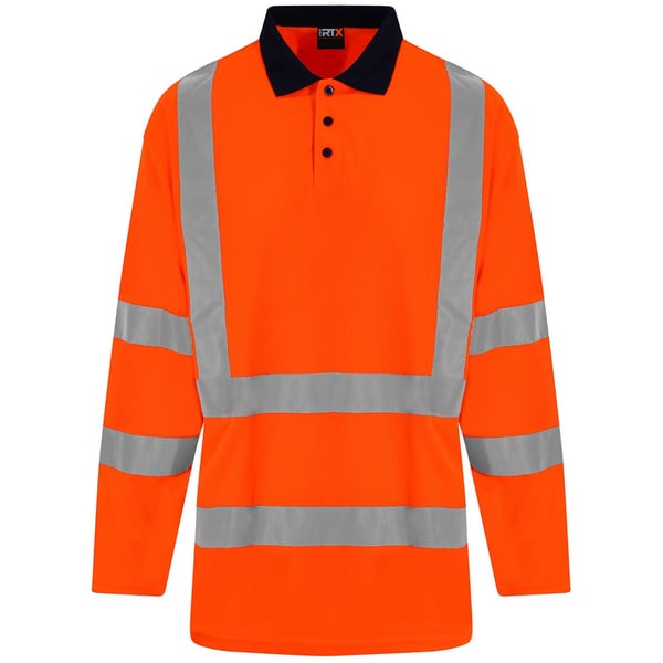 PRORTX Mens High-Vis Long-Sleeved Polo Shirt