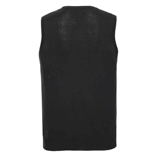Russell Collection Mens Knitted V Neck Sleeveless Sweatshirt