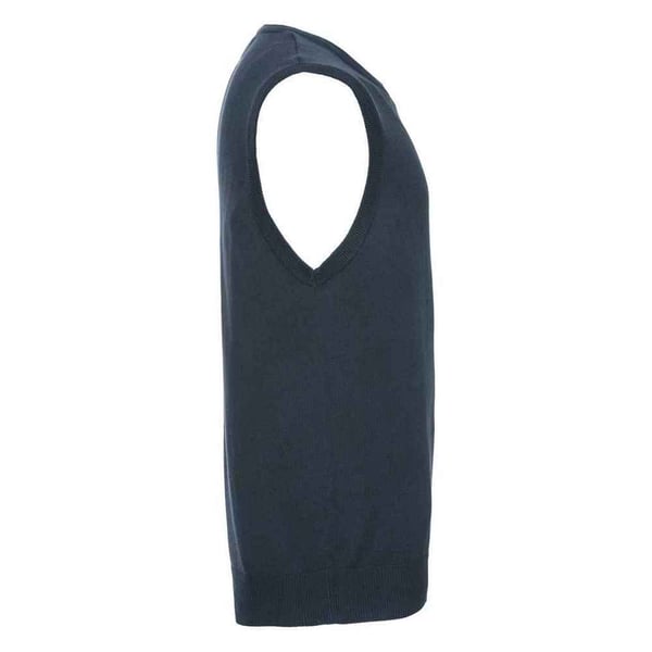 Russell Collection Mens Knitted V Neck Sleeveless Sweatshirt