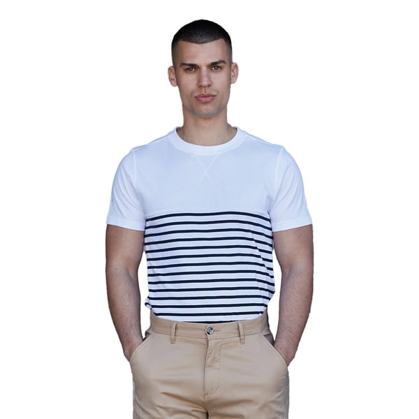 Front Row Unisex Adult Breton Striped Tagless T-Shirt